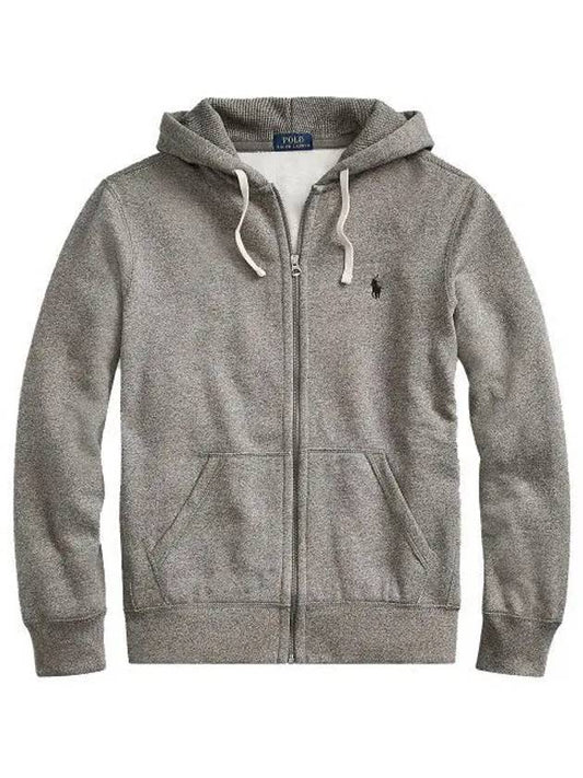 Classic Embroidered Logo Zip Up Hoodie Grey - POLO RALPH LAUREN - BALAAN 2