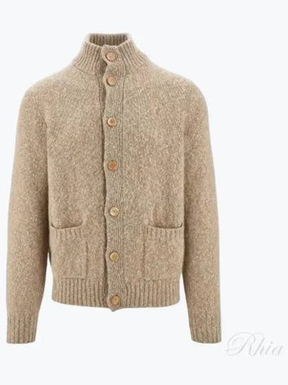 Melange Effect Wool Cardigan Taupe - BRUNELLO CUCINELLI - BALAAN 2