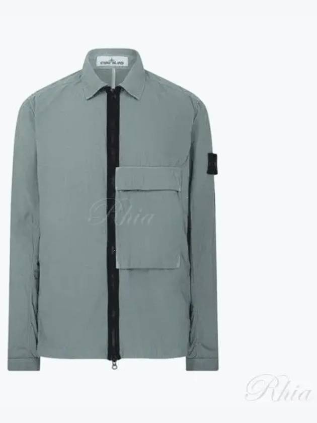 Naslan Garment Dyed Compass Patch Zip-up Jacket Sage Green - STONE ISLAND - BALAAN 2