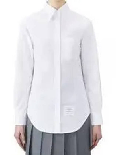 Diagonal Stripe Satin Weave Supima Oxford Shirt White - THOM BROWNE - BALAAN 2