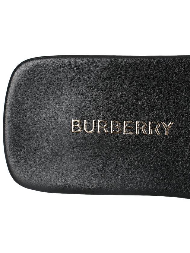 Monogram Motif Leather Slide Slippers Black - BURBERRY - BALAAN 9