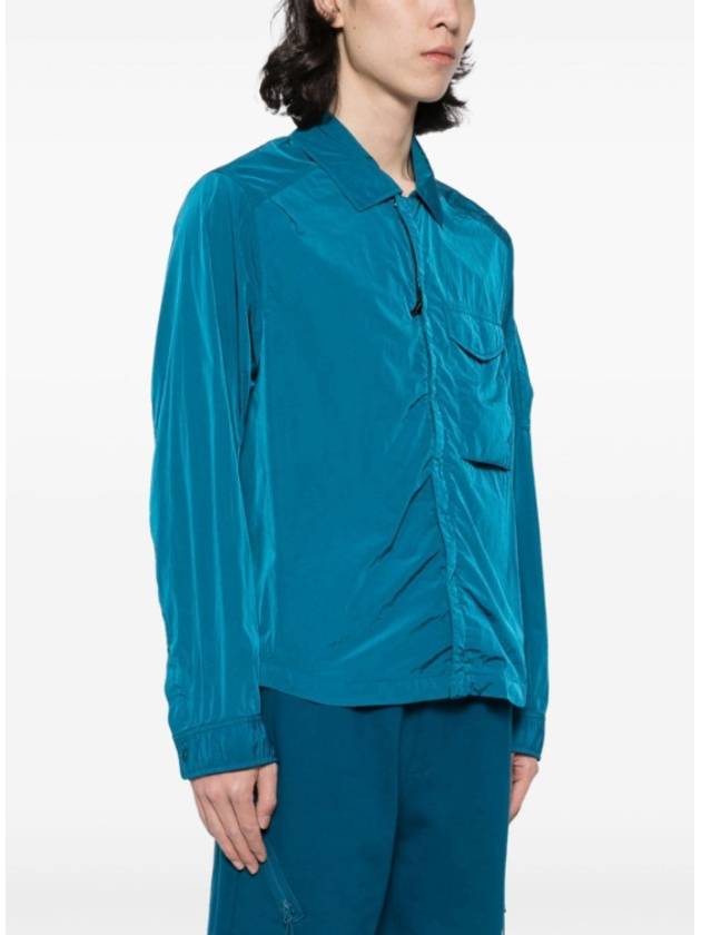 Chrome-R Pocket Over Long Sleeve Shirt Blue - CP COMPANY - BALAAN 4