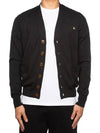 ORB Embroidery Logo V Neck Cardigan Black - VIVIENNE WESTWOOD - BALAAN 5