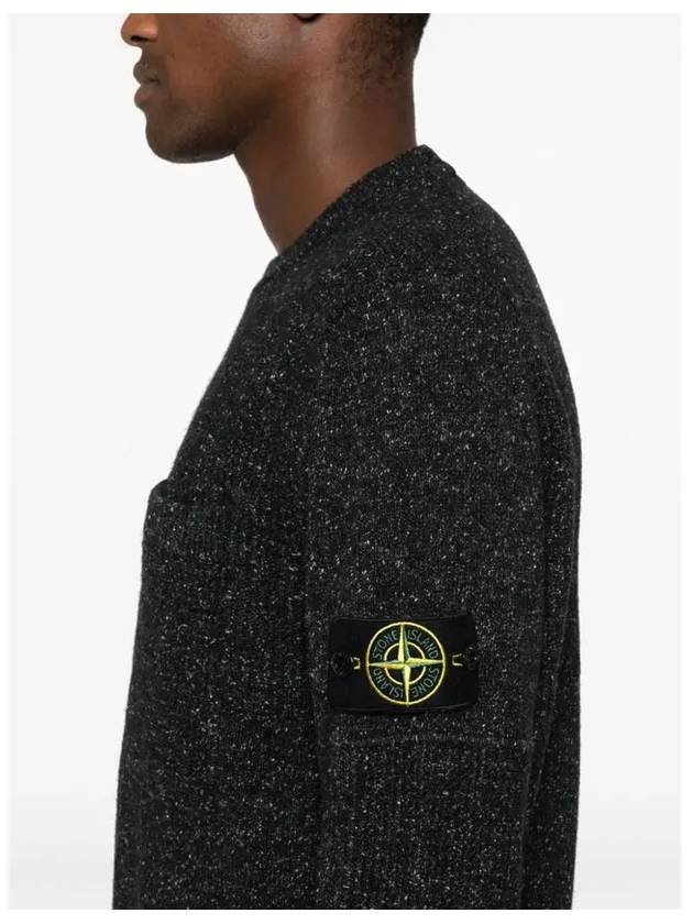 Speckle Crew Neck Knit Top Black - STONE ISLAND - BALAAN 4