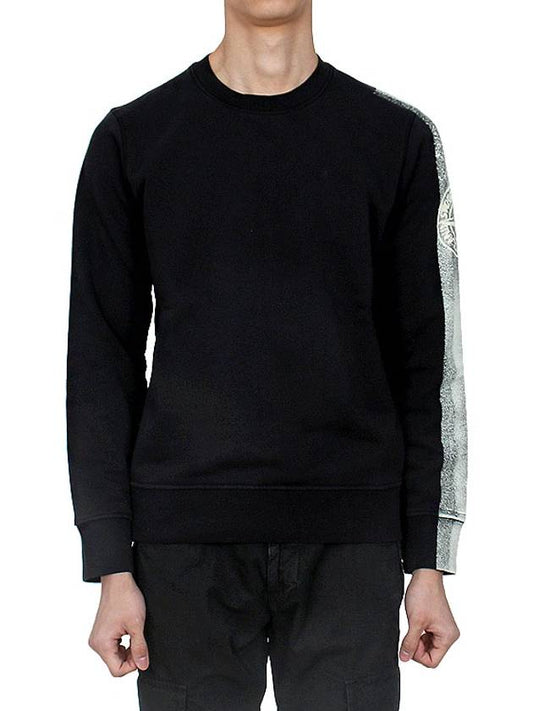 Washing Wappen Arm Logo Round Sweatshirt Black - STONE ISLAND - BALAAN 2