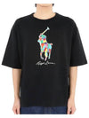 Large Logo Print Cotton Short Sleeve T-Shirt Black - POLO RALPH LAUREN - BALAAN 3