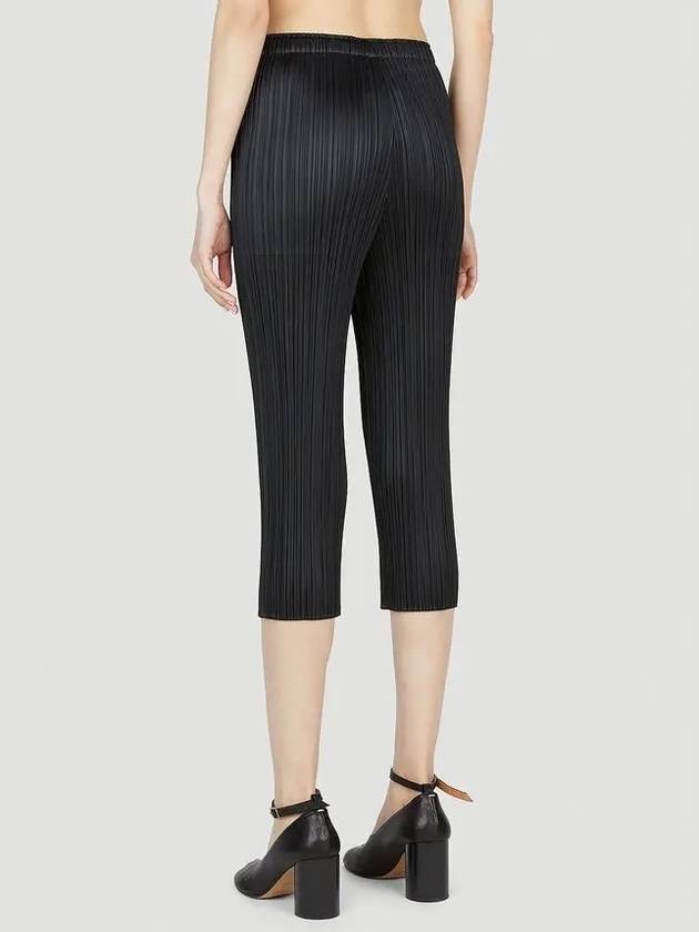 Pleated Waistband Crop Pants Black - ISSEY MIYAKE - BALAAN 4