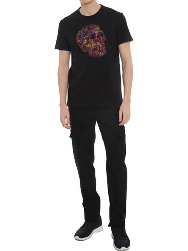 Skull Skull Printing Short Sleeve T-Shirt Black - ALEXANDER MCQUEEN - BALAAN 6