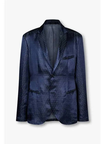 Men s Glossy Dot Pattern Single Jacket Light Navy - GIORGIO ARMANI - BALAAN 1