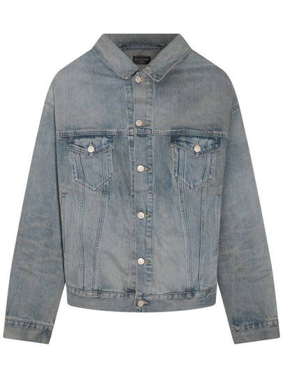 Off-Shoulder Denim Jacket Blue - BALENCIAGA - BALAAN 2