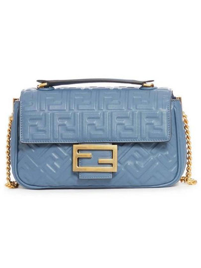 Baguette Medium Nappa Leather Chain Shoulder Bag Blue - FENDI - BALAAN 2