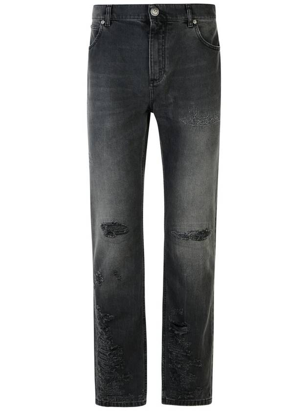 Balmain Black Cotton Jeans - BALMAIN - BALAAN 1