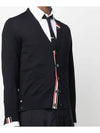 Men's Jersey Stitch V-Neck Cardigan Navy - THOM BROWNE - BALAAN 3