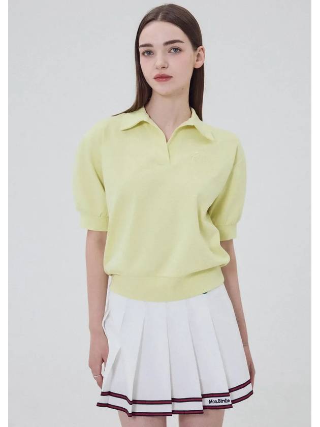 Rookie open collar neck quick dry t shirt YELLOW - MONBIRDIE GOLF - BALAAN 7