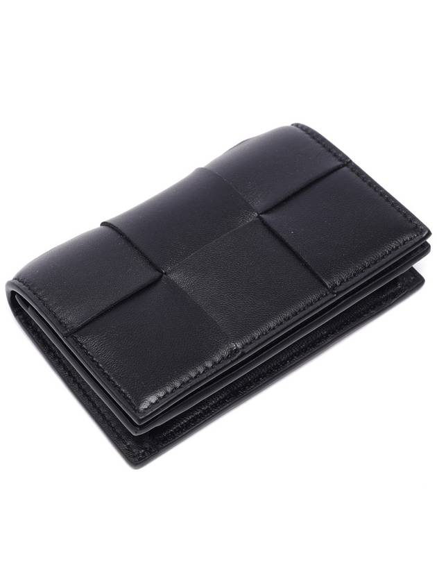 Intrecciato Flap Card Wallet Black - BOTTEGA VENETA - BALAAN 6