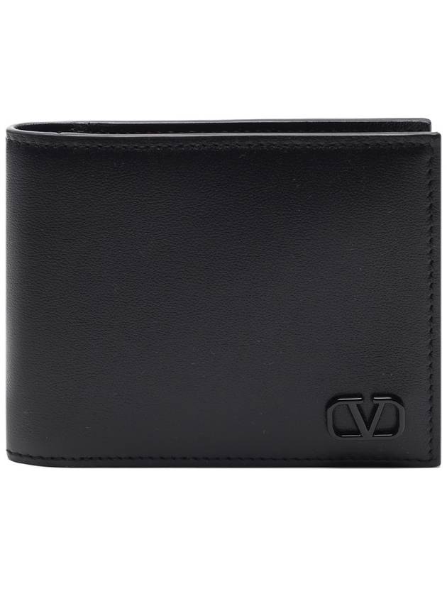 Men's V Logo Money Clip Half Wallet Black - VALENTINO - BALAAN 3