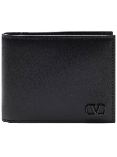 Men's V Logo Money Clip Half Wallet Black - VALENTINO - BALAAN 2