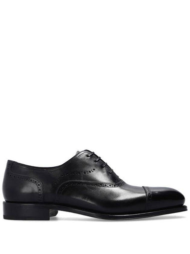 Salvatore Ferragamo Men's Black Leather Bridal Oxfords, Brand Size 6 - SALVATORE FERRAGAMO - BALAAN 1