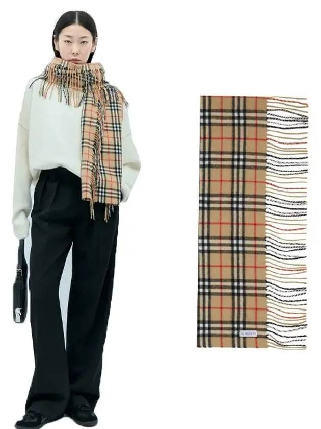 Check Cashmere Scarf Brown - BURBERRY - BALAAN 2