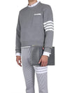 Milano Stitch 4-Bar Boxy Crew Neck Pullover Knit Top Grey - THOM BROWNE - BALAAN 2