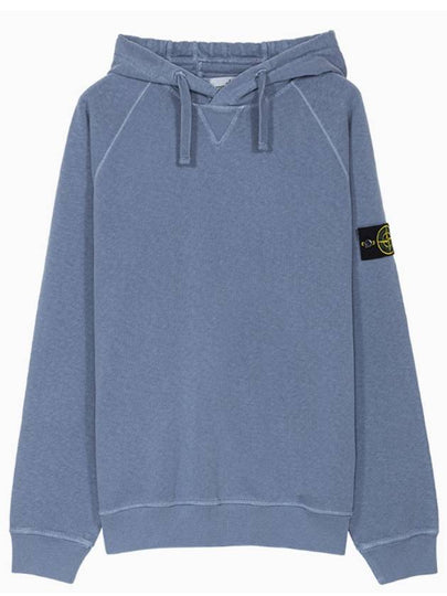 Malfile Fleece Garment Dyed Hoodie Blue - STONE ISLAND - BALAAN 2