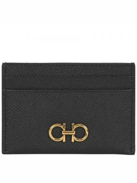 Gancini Card Wallet Black - SALVATORE FERRAGAMO - BALAAN 2