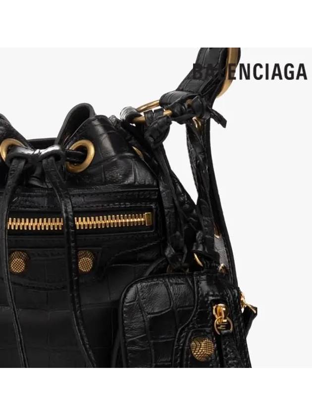 Le Cagole XS Leather Bucket Bag Black - BALENCIAGA - BALAAN 5