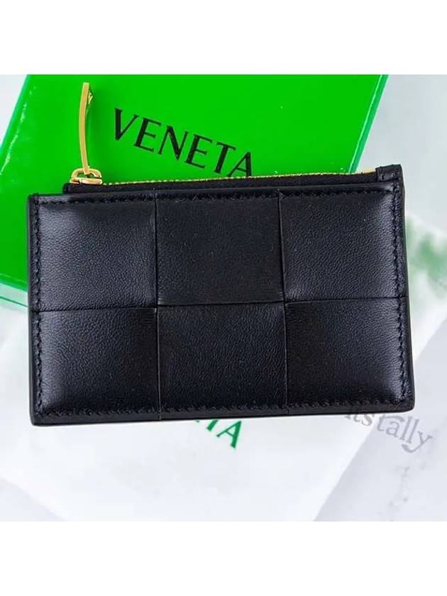 Intrecciato Zipper Card Wallet Black - BOTTEGA VENETA - BALAAN 5