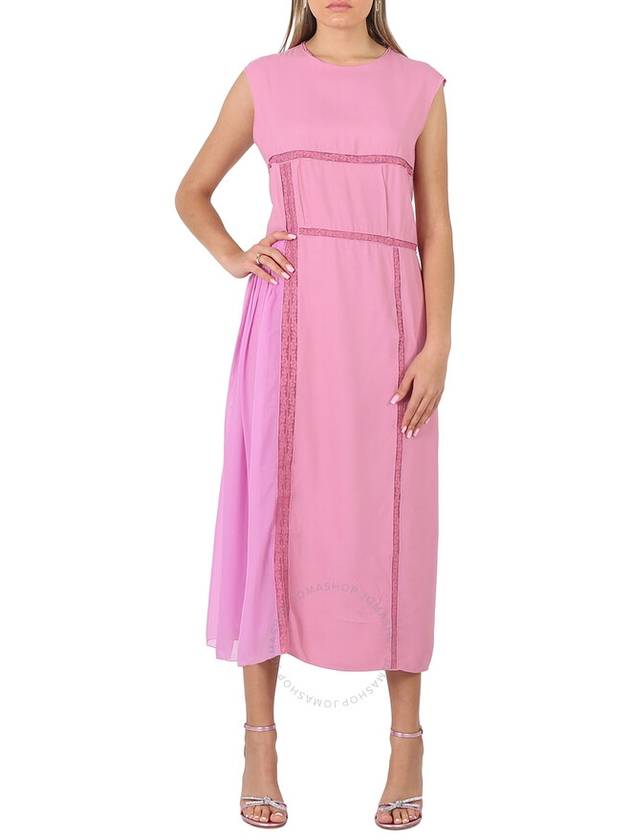 Chloe Ladies Velvety Pink Lace-Trimmed Dress, Brand Size 38 (US Size 6) - CHLOE - BALAAN 1