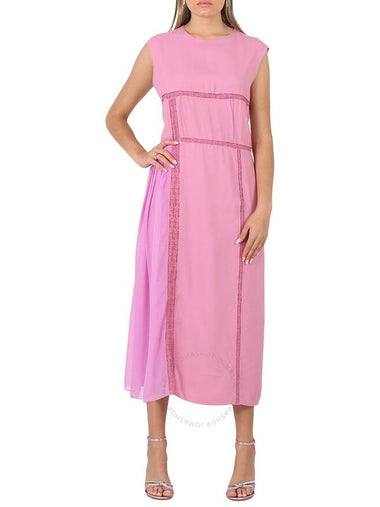 Chloe Ladies Velvety Pink Lace-Trimmed Dress, Brand Size 38 (US Size 6) - CHLOE - BALAAN 1