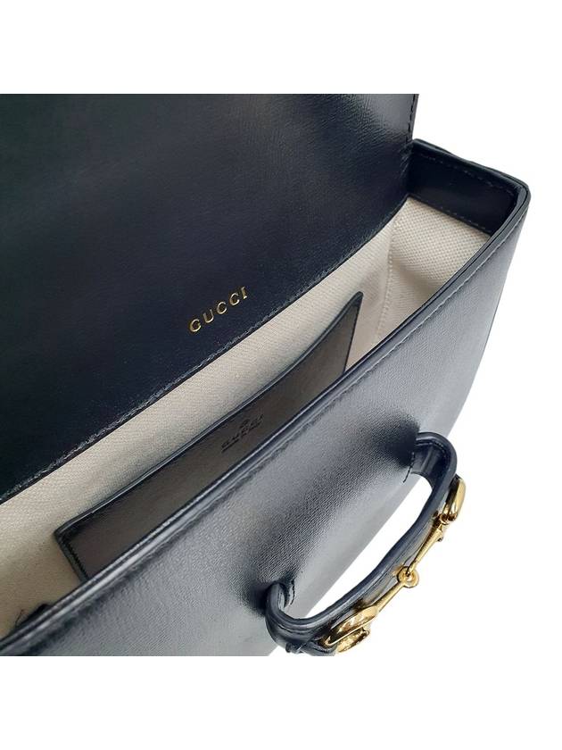 658574 Horsebit 1955 Mini Black Leather Crossbag - GUCCI - BALAAN 8