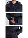 Downfilled Nylon 4-Bar Bomber Padding Navy - THOM BROWNE - BALAAN 4