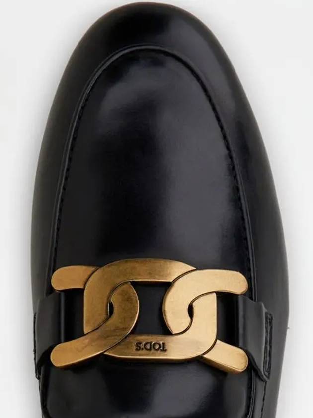 Kate Metal Logo Leather Loafers Black - TOD'S - BALAAN 9