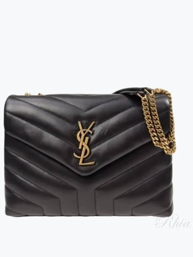 Bronze Monogram Loulou Matelasse Y Leather Small Shoulder Bag Black - SAINT LAURENT - BALAAN 2