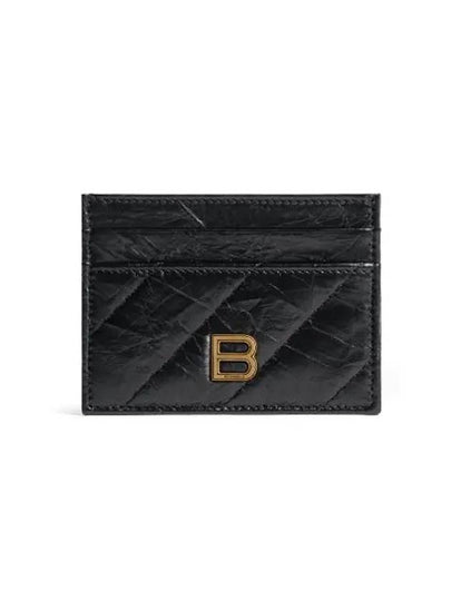 Crush Quilted Calfskin Card Wallet Black - BALENCIAGA - BALAAN 2