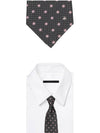 409254 Dark gray flower dot bee point pattern slim silk tie - GUCCI - BALAAN 2