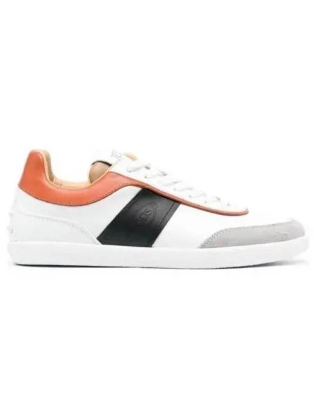 logo panel tab leather low-top sneakers white - TOD'S - BALAAN 2