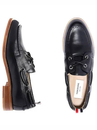 Vitello calf leather boat shoes - THOM BROWNE - BALAAN 1