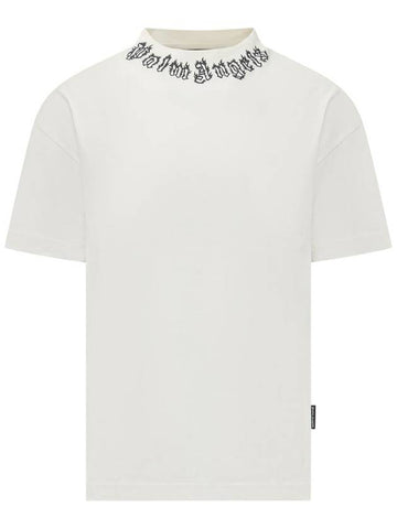 Palm Angels Neck Logo Tee - PALM ANGELS - BALAAN 1