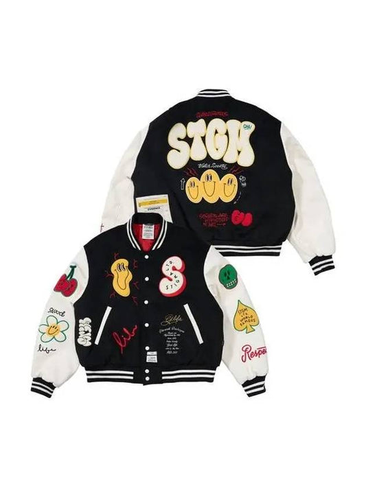 STGM OVERSIZED VARSITY JACKET BLACK Black 271108 - STIGMA - BALAAN 1