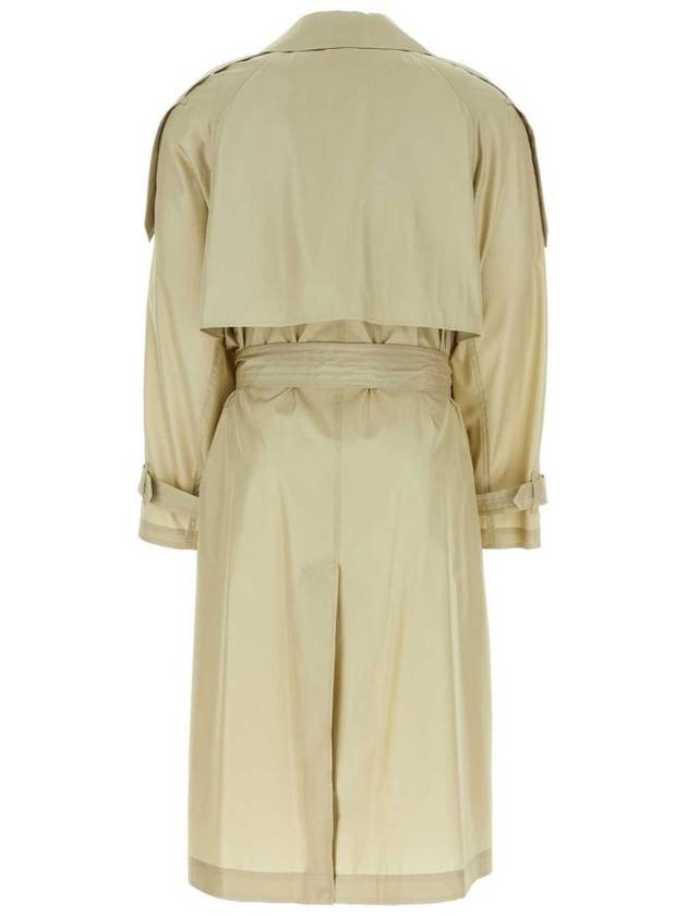 Silk Long Trench Coat Beige - BURBERRY - BALAAN 3