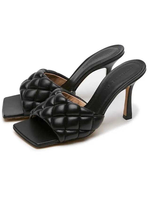 Quilted Nappa Sandal Heels Black - BOTTEGA VENETA - BALAAN 4