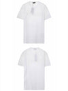 Men's Lettering Embroidery Short Sleeve T-Shirt White - VERSACE - BALAAN 6