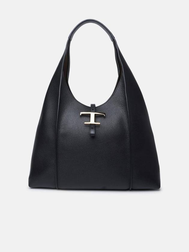 T Timeless Leather Hobo Tote Bag Black - TOD'S - BALAAN 1