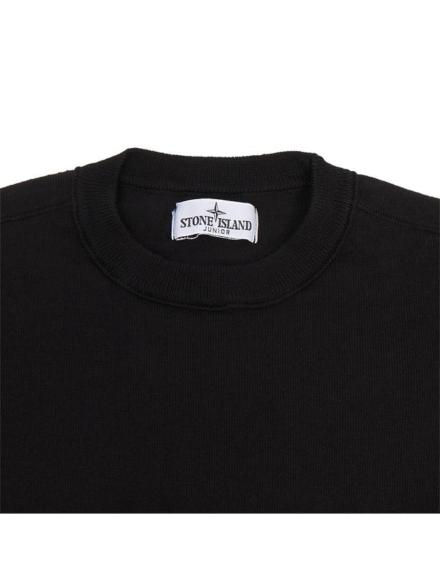 Kids 501B2 Crew Neck Organic Soft Cotton Knit Top Black - STONE ISLAND - BALAAN 4