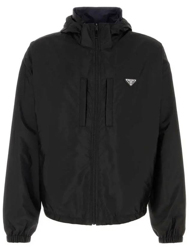 Triangle Logo Reversible Nylon Track Jacket Blue Black - PRADA - BALAAN 2