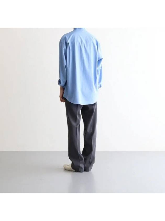 Washed Pins Twill Long Sleeve Shirt Blue - AURALEE - BALAAN 5