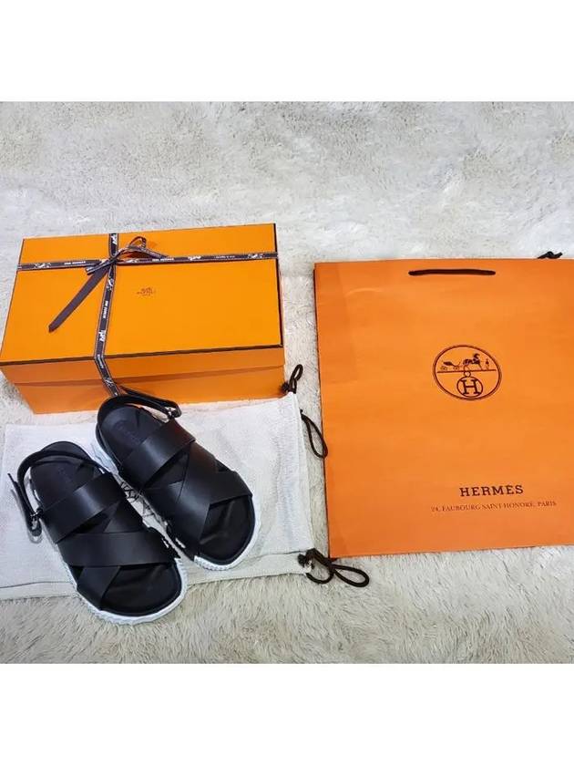 Electric Leather Sandals Black White - HERMES - BALAAN 6
