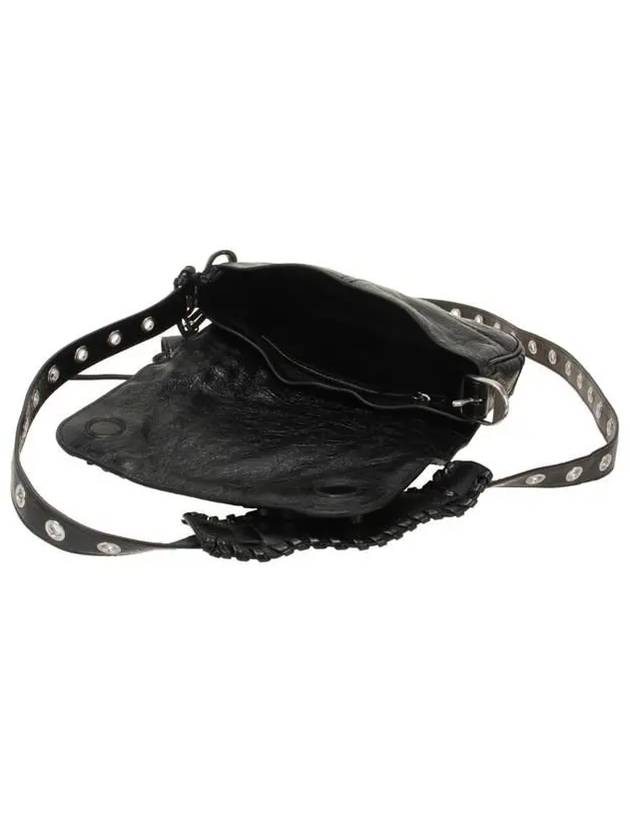 Zipper Stud Arena Lambskin Shoulder Bag Black - BALENCIAGA - BALAAN 5