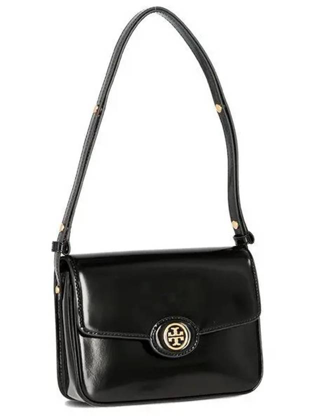 Robinson Spazzolato Convertible Logo Shoulder Bag Black - TORY BURCH - BALAAN 2